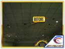 Ceiling Cleaning and Restoration before our Process used to restore the dirty nicotine stained ceiling tiles in this casino
