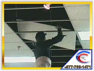 Our technicians can replace move your ceiling tiles to make your location look uniformed.