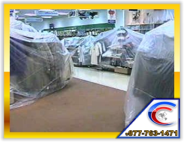We carefully cover up the merchandise and protect your area.