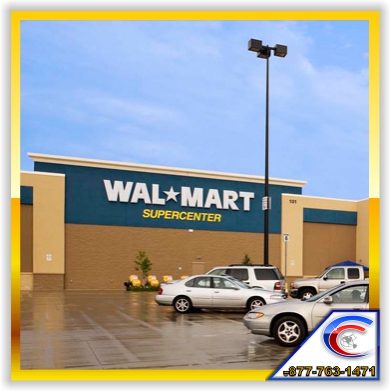 Walmart Stores Cleans their acoustical ceiling and restores their acoustical ceilings through ceiling restoration.