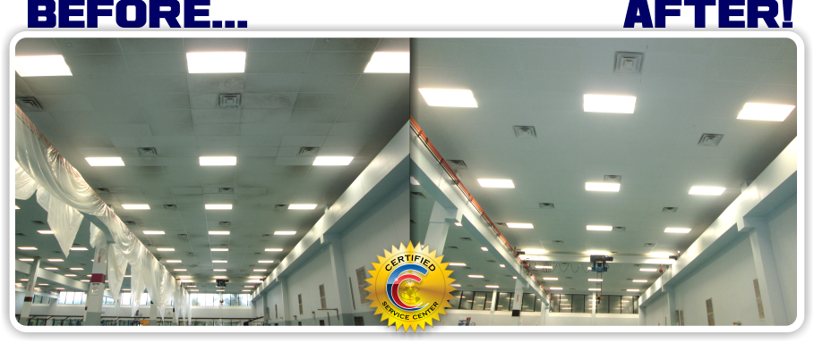 Ceiling Cleaning In Chicago, IL for a Manufacture that had very expensive Clean Room tile